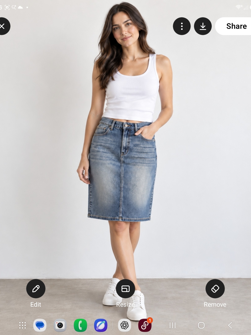 HALARA Light Blue Denim Pencil Skirt